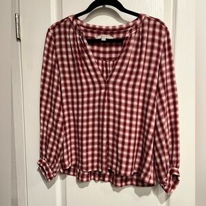 Loft Red Plaid Women's Top